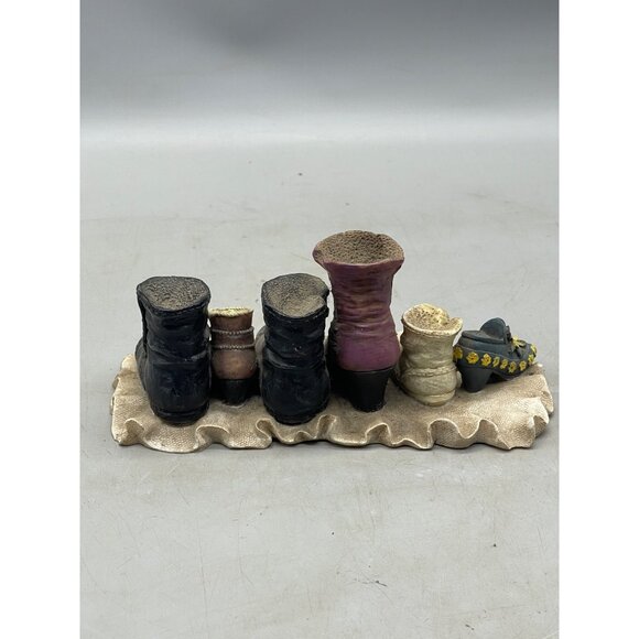 nostalgic boots figurine collectors 1302 western floral brown black 7.5x3" READ - Picture 6 of 6